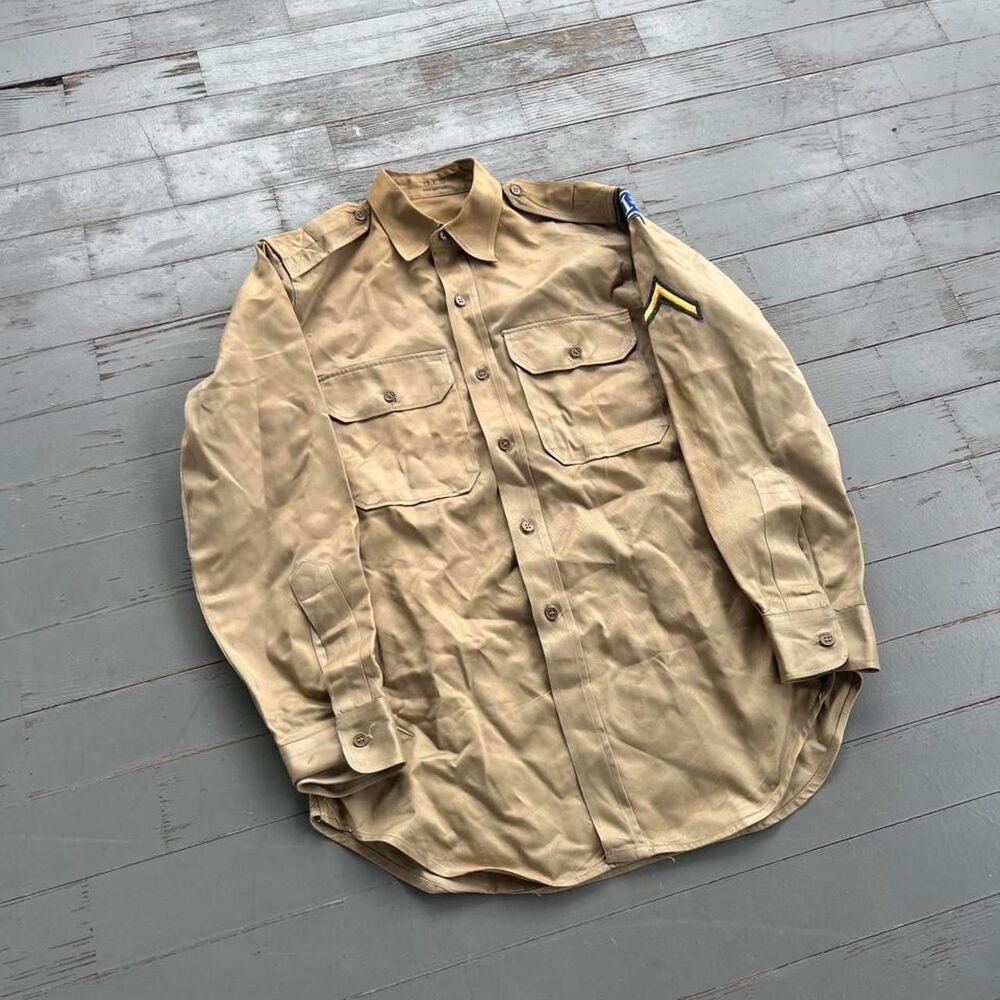 Vintage 1940s US Army Khaki Uniform Shirt